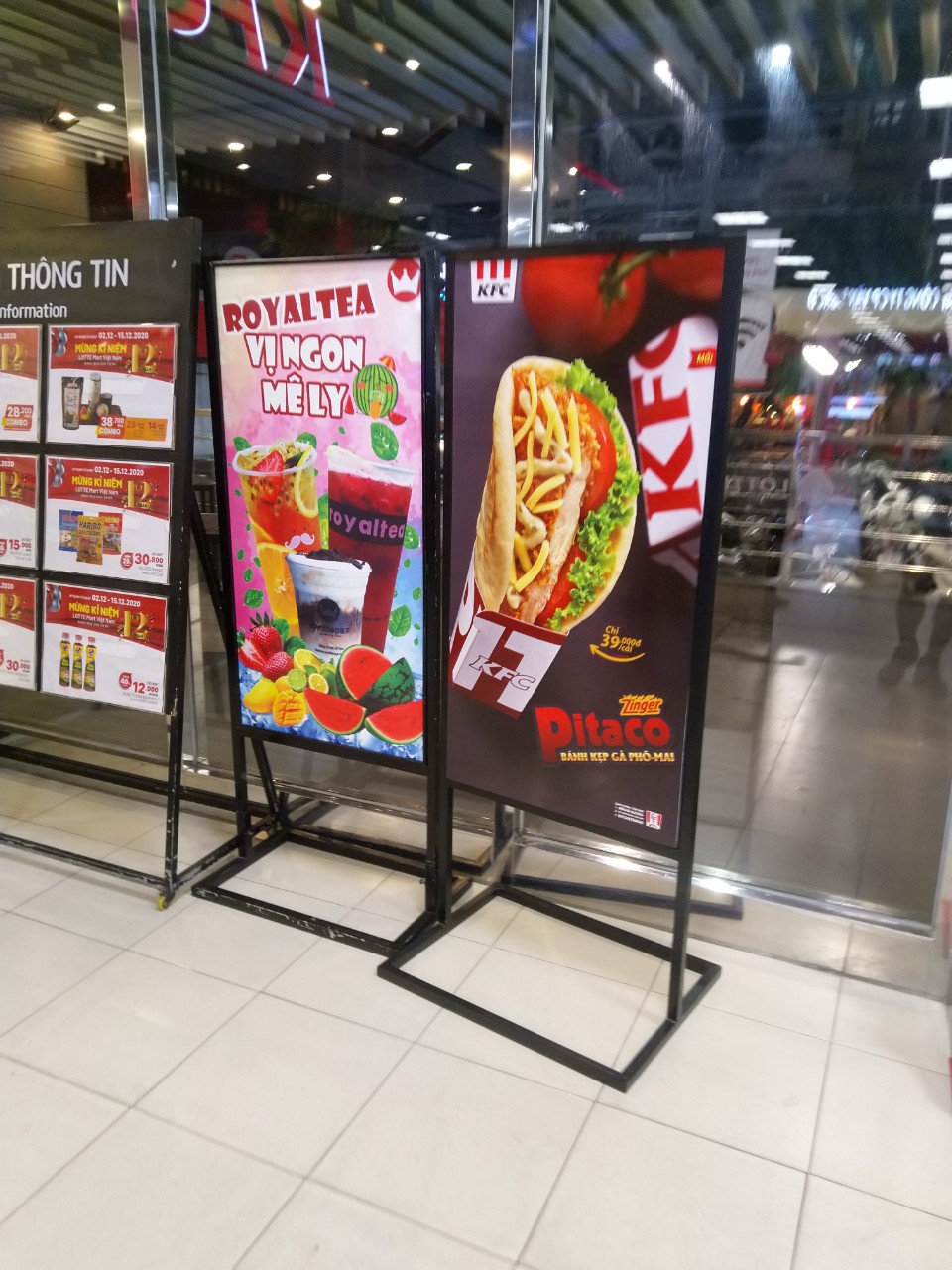 Khung standee chân sắt tốt 60x160cm 2 standee sắt