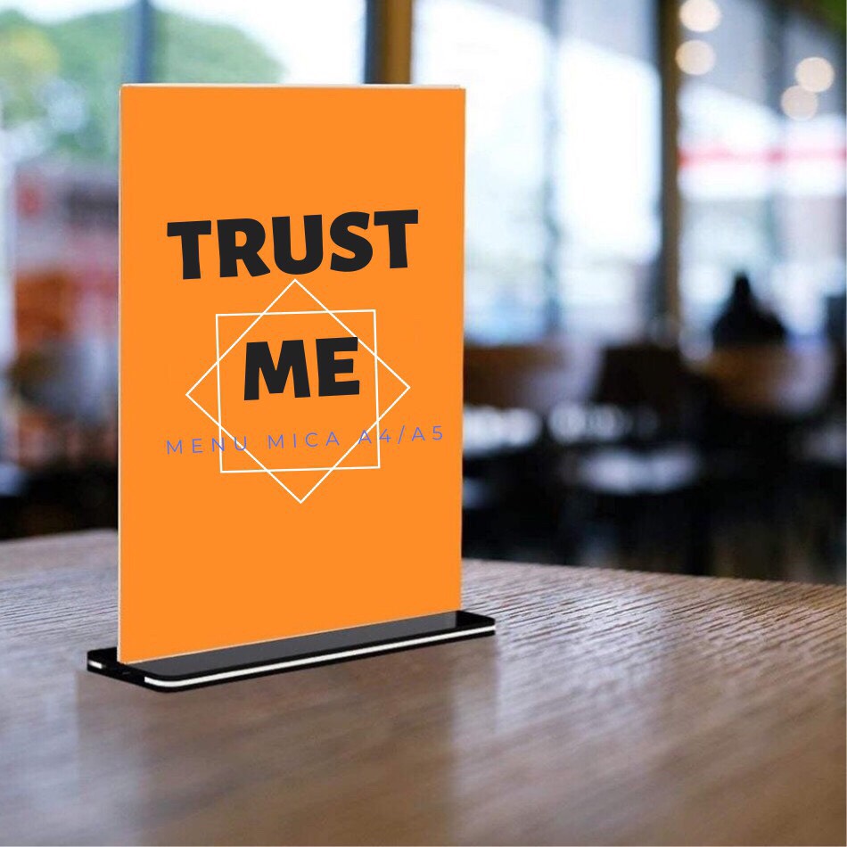 Standee để bàn, Menu mica A6 1 standee để bàn, menu mica