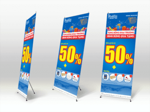 In standee giá rẻ tại TPHCM - In standee lấy liền, chuẩn size 3 In standee bạt Hiflex bền, đẹp, chống nước.