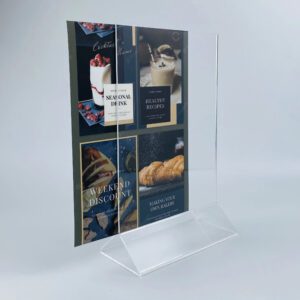 In standee giá rẻ tại TPHCM - In standee lấy liền, chuẩn size 4 In standee mica sang trọng, cứng cáp, phù hợp trưng bày trong nhà.